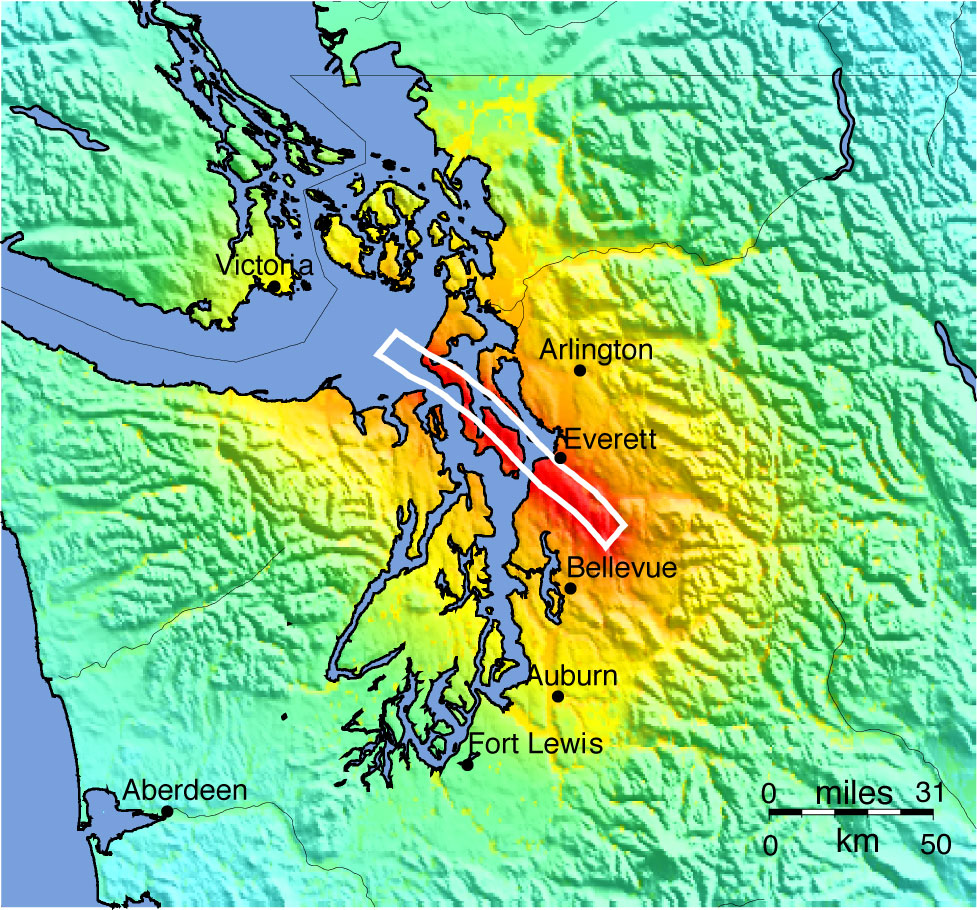 M7.4 South Whidbey Island scenario ShakeMap