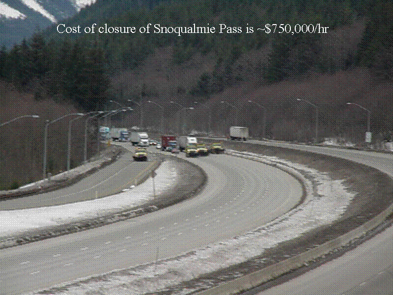 Cost of closure of Snoqualmie Pass is ~$750,000/hr