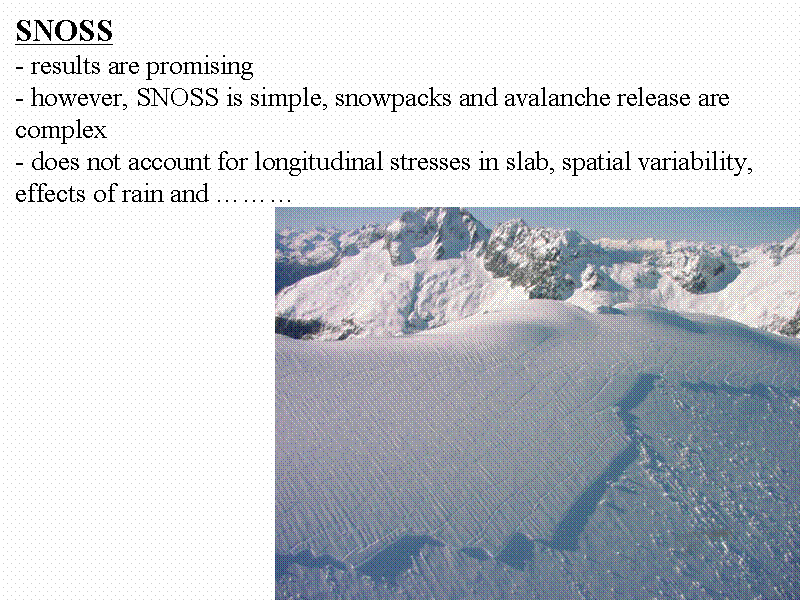 SNOSS
- results are promising
 however...