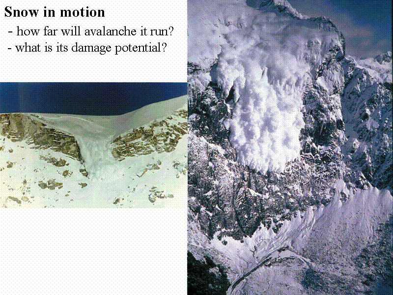 Snow in motion
 - how far will avalanch...