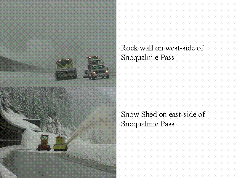 Rock wall on west-side of Snoqualmie Pas...