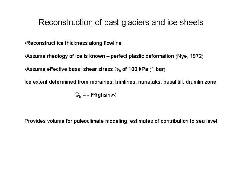 Reconstruction of past glaciers and ice ...